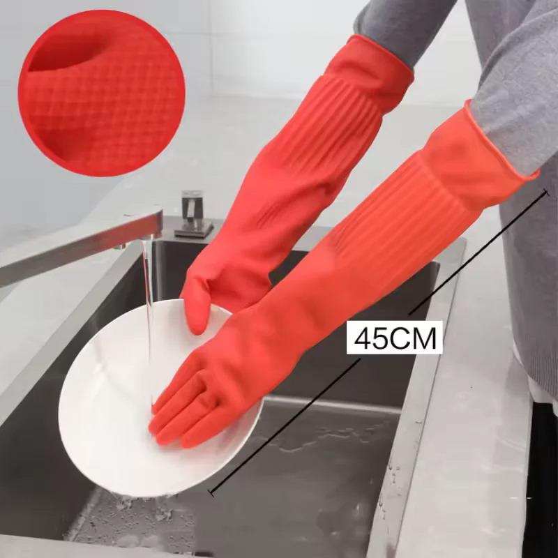 Guantes largos de goma reutili - Dish Glove Rubber reseña y precio