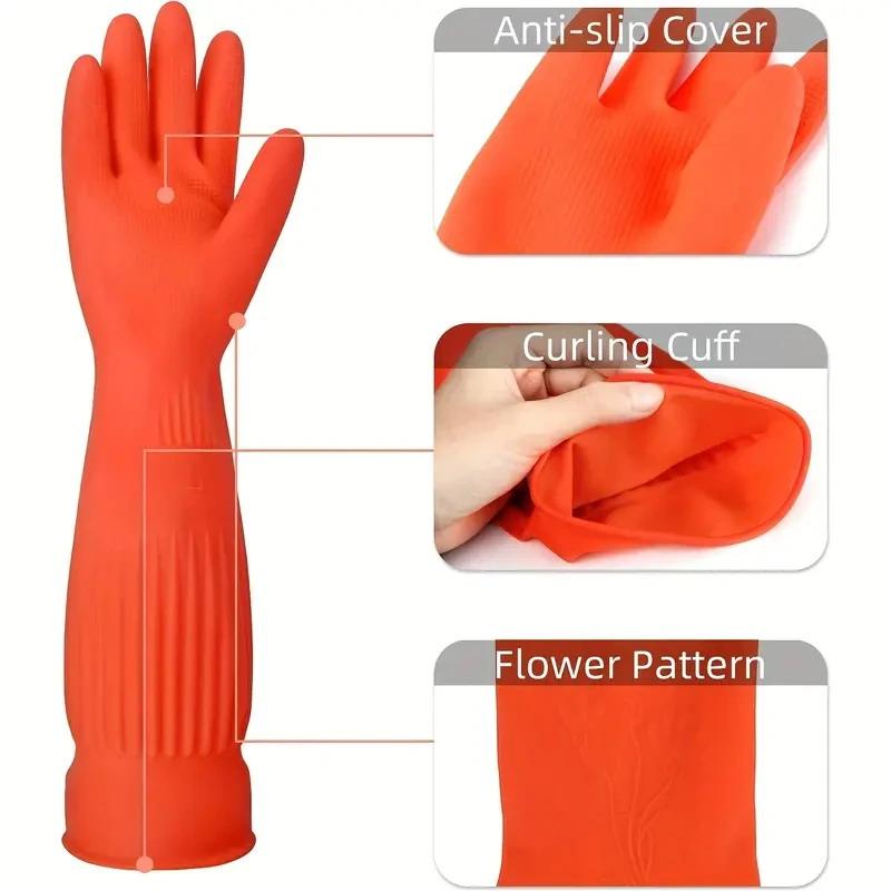 Guantes largos de goma reutili - Dish Glove Rubber reseña y precio